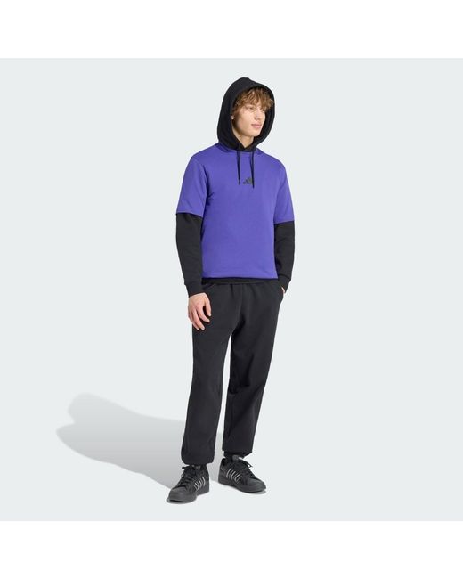 Adidas Blue Kit Small Logo Regular Cuffed Joggers for men