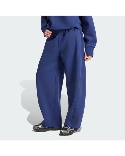 Adidas Blue Soft Lux Winter Knit Barrel Joggers