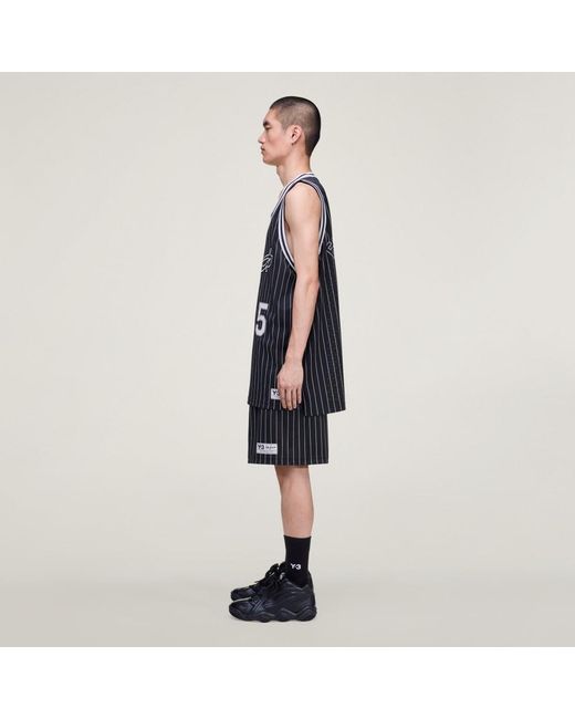 Adidas Blue Y-3 Mesh Pinstripe Shorts