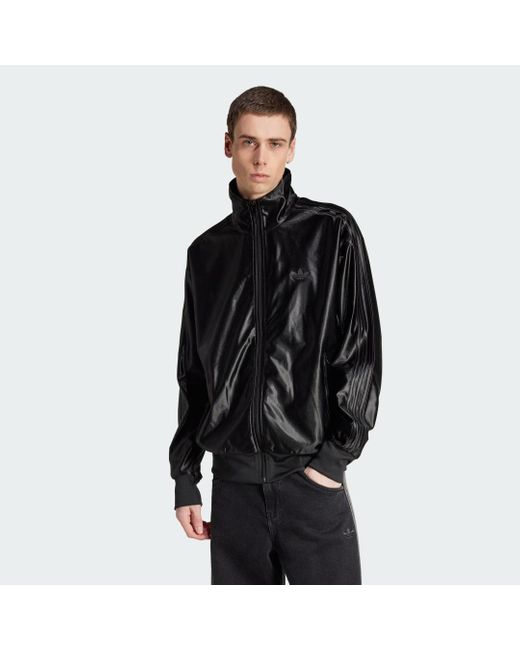 Chaqueta Firebird Metallic Tracktop Adidas de hombre de color Black