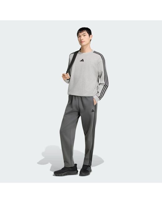 Adidas Gray Essentials 3-Stripes French Terry Sweatshirt for men