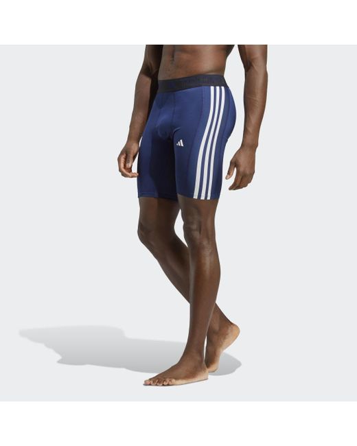 Adidas Techfit 3-stripes Training Korte Legging in het Blue voor heren