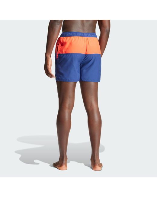 Adidas Blue Colorblock Clx Swim Shorts for men