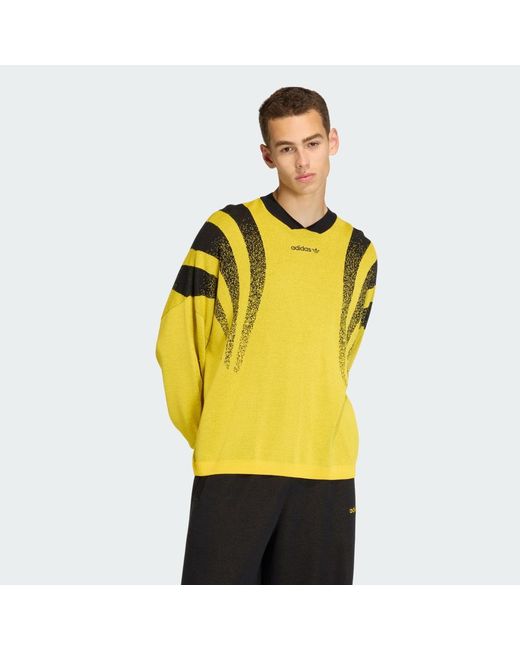 Adidas Originals Yellow Santiago Loose Fully Fashion Knit Jersey for men