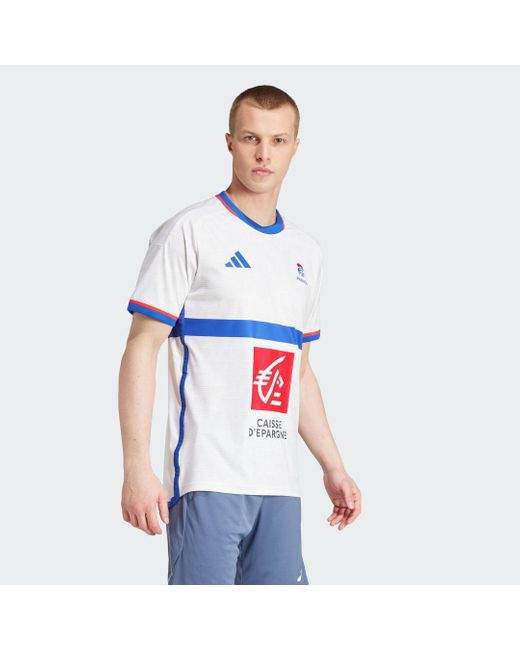 Adidas White Team France Handball Jersey for men