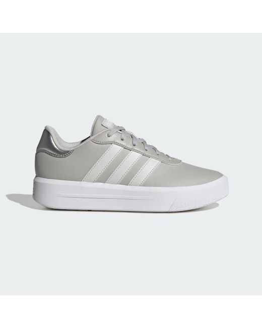 Adidas White Court Platform Shoes