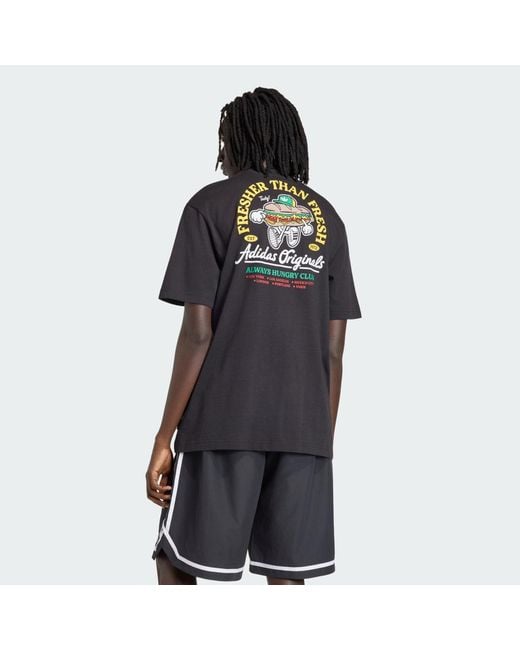 Adidas Black Loose Graphic T-Shirt Fresher 18 for men
