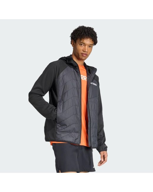 Adidas Gray Terrex Multi Climawarm Insulated Hybrid Hooded Jacket for men