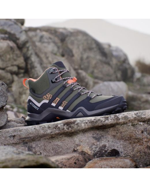Adidas Brown Terrex Swift R2 Mid Gore-Tex Hiking Shoes