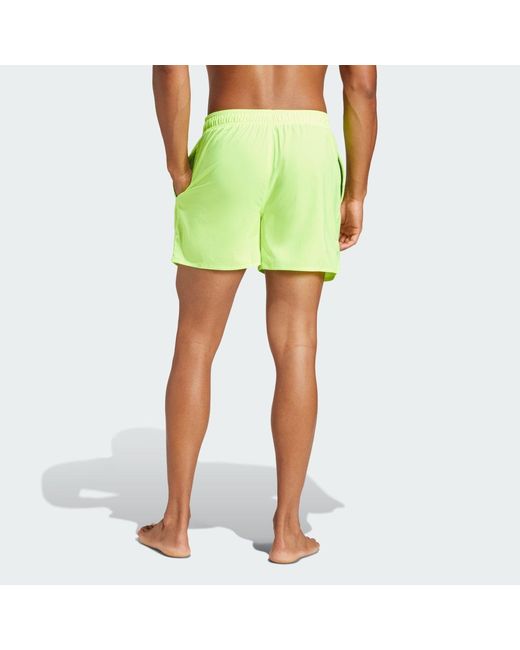 Adidas Green Solid Clx Short-Length Swim Shorts for men