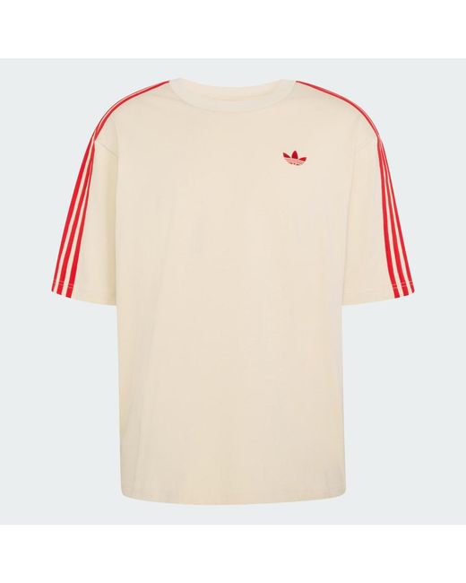 Adidas Natural Adicolor 3-Stripes Oversized T-Shirt for men