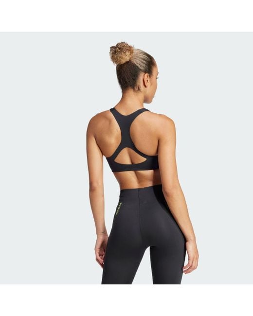 Adidas Blue Adizero Run Medium Support Bra
