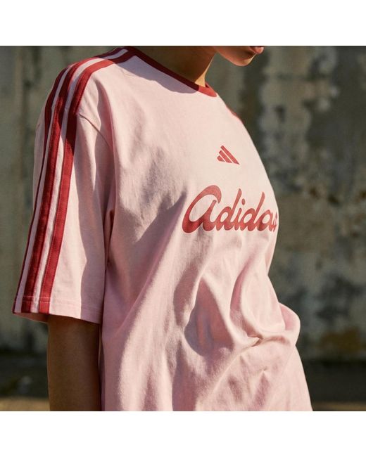 Adidas Pink Lux Tiro Loose Graphic T-Shirt