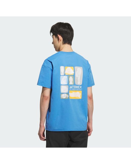 Adidas Blue Xploric Climacool Graphic T-Shirt for men