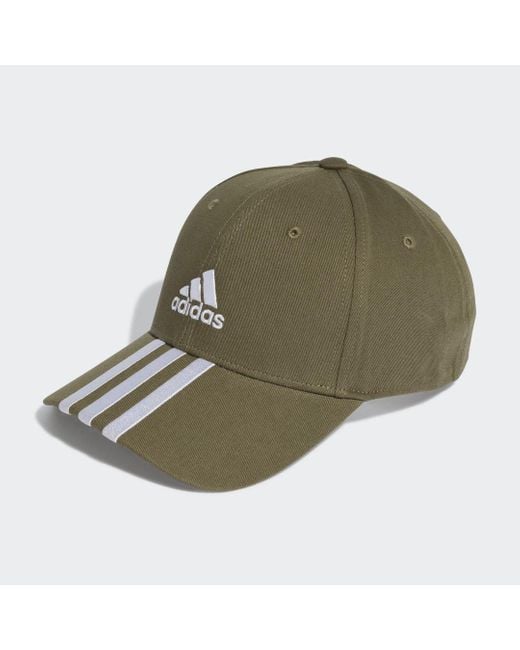 Adidas Green 3-stripes Cotton Twill Baseball Cap
