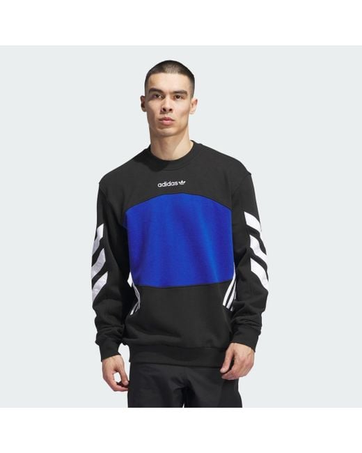 Adidas Blue Premiere Crewneck Sweatshirt for men