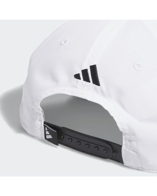 Adidas White 3-Stripes Tour Golf Hat for men