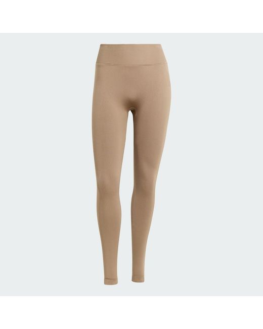 Adidas White Workout Essentials Knit Scrunch 7/8 Leggings