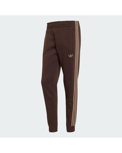 Adidas Brown 3-Stripes Sweatjoggers for men