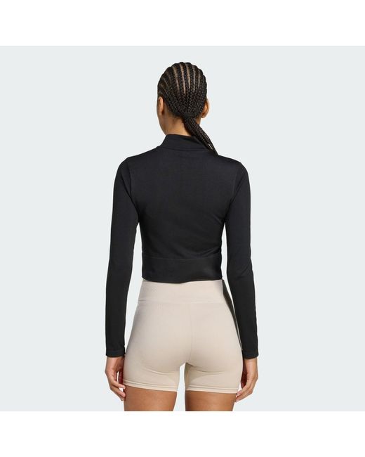 Adidas Black Knit Full-zip Sweatshirt