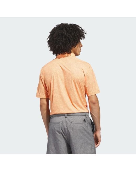 Adidas Gray Ultimate365 Feather Print Polo Shirt for men