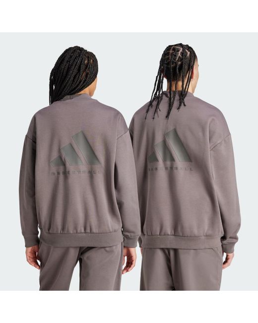 Adidas Brown Basketball Crew Sweatshirt