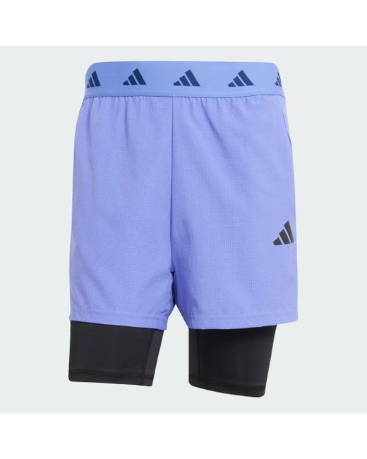 Pantalón Corto Gym+ 2-In-1 Adidas de hombre de color Blue