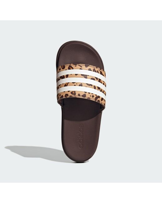 Adidas Brown Adilette Platform Slides