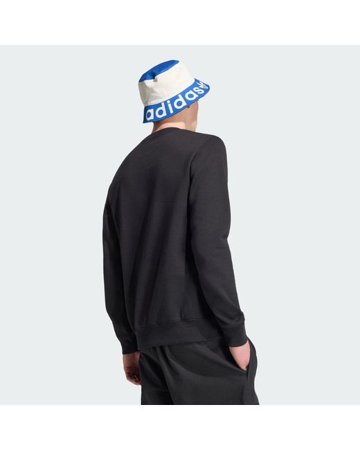 Adidas Blue Trefoil Essentials Crew Sweatshirt for men