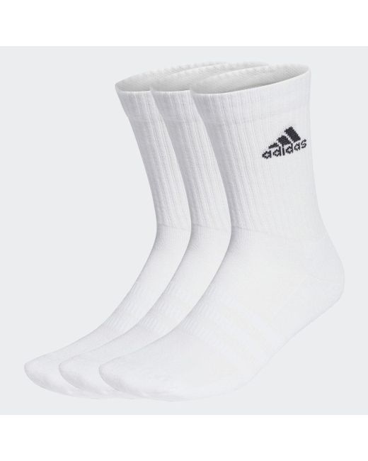 Adidas White Cushioned Crew Socks 3 Pairs