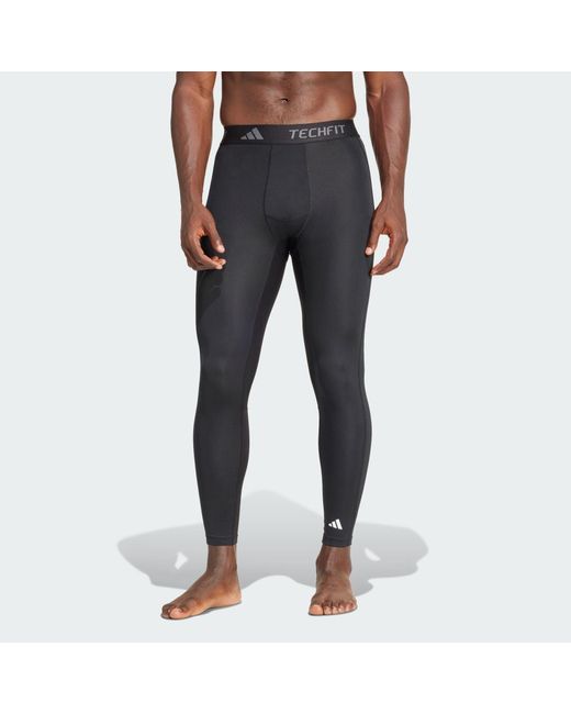 Adidas Blue Techfit Compression Training Long Tights for men