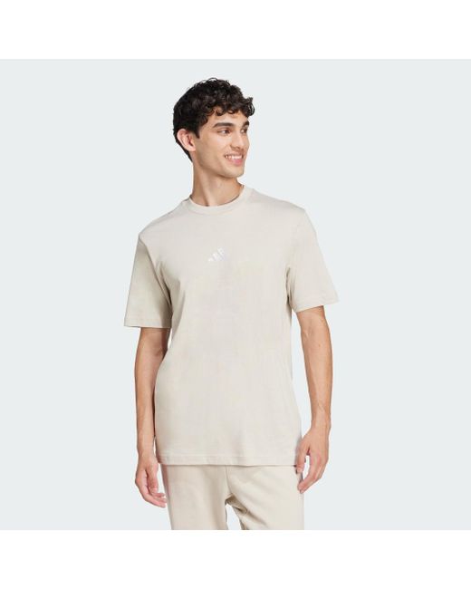 Adidas White Essentials Small Logo Single Jersey T-Shirt for men