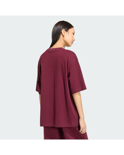 Adidas Red Essentials Boyfriend T-Shirt