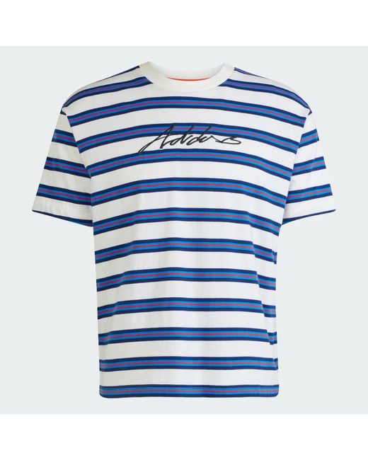 Adidas Blue Americana Striped T-Shirt