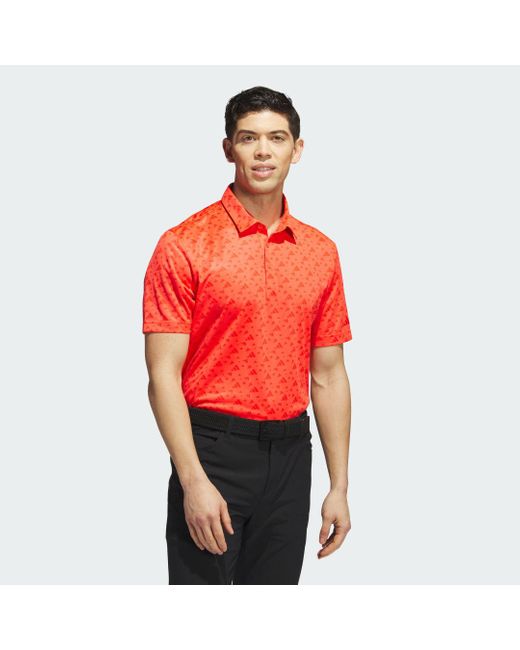 Polo Core Allover Print di Adidas in Red da Uomo