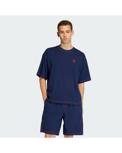 Adidas Blue Trefoil Essentials T-Shirt for men