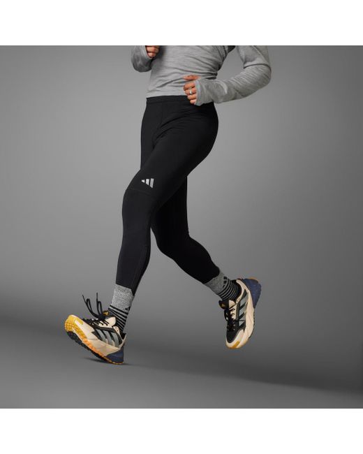 Adidas Black Ultimate Running Conquer The Elements Aeroready Warming Leggings for men