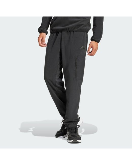 Adidas Black City Escape Polar Fleece Pant for men