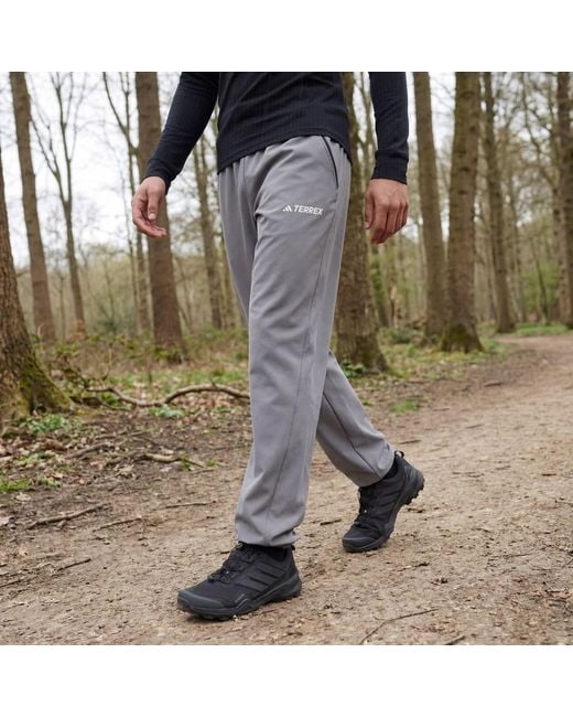 Adidas Gray Terrex Multi Liteflex Tracksuit Bottoms for men