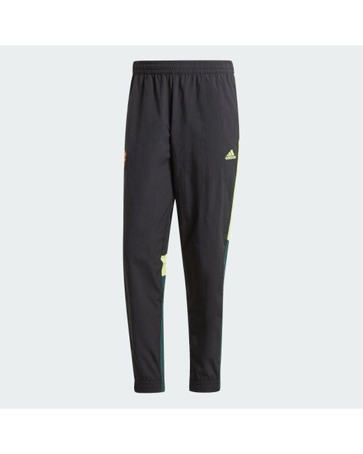 Adidas Black Manchester United Woven Tracksuit Bottoms for men