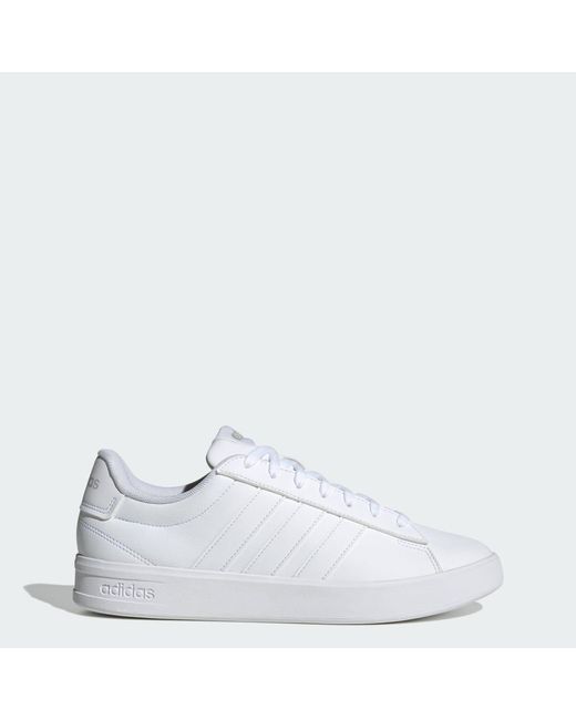 Adidas White Grand Court 3.0 Shoes for men