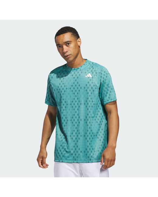 Adidas Blue Club Tennis Climacool Graphic T-Shirt for men
