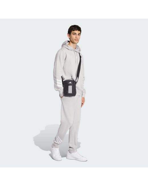 Adidas Gray French Terry 3-Stripes Joggers for men