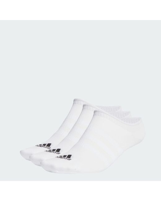 Adidas White Thin And Light No-show Socks 3 Pairs