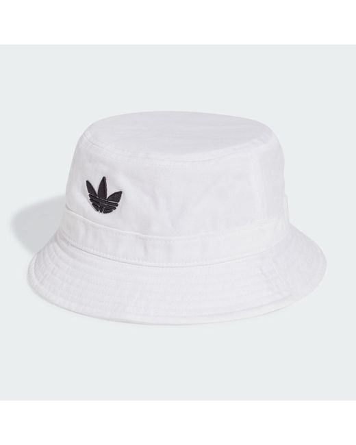 Adidas White Adicolor Trefoil Bucket Hat