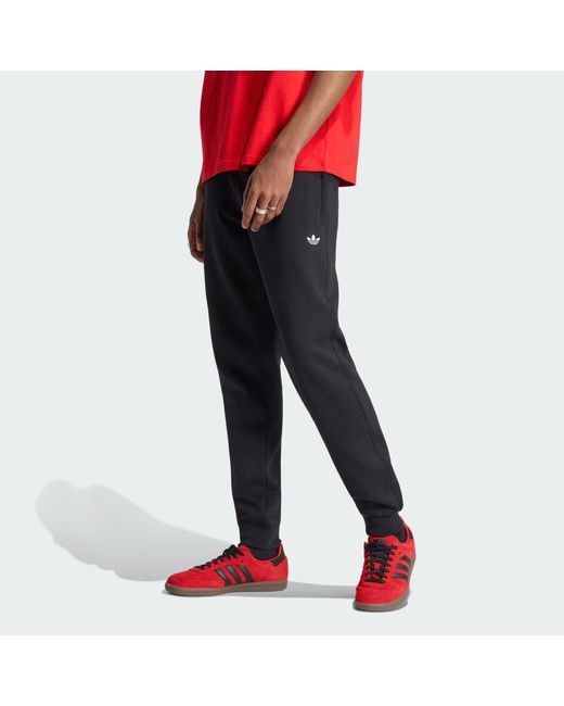 Adidas Red Trefoil Essentials Joggers for men