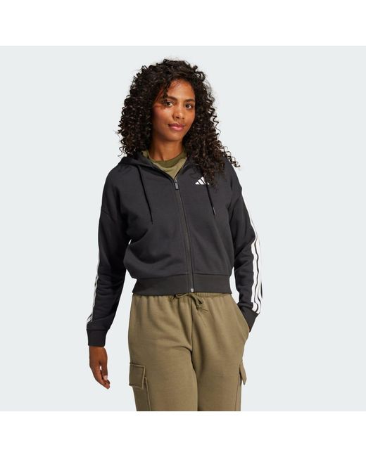 Adidas Multicolor Essentials 3-Stripes French Terry Full-Zip Hoodie