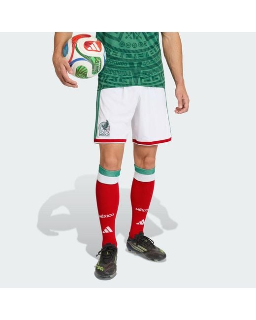 Adidas Red Football Mexico 26 Home Shorts Jl8541 for men