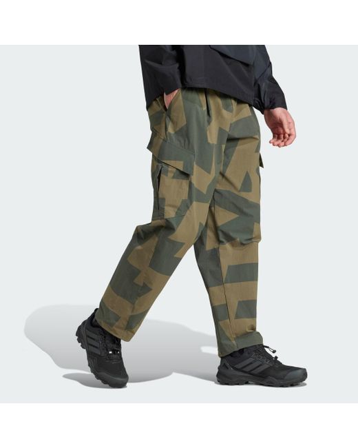 Adidas Green Terrex Xploric Cargo Joggers Printed for men