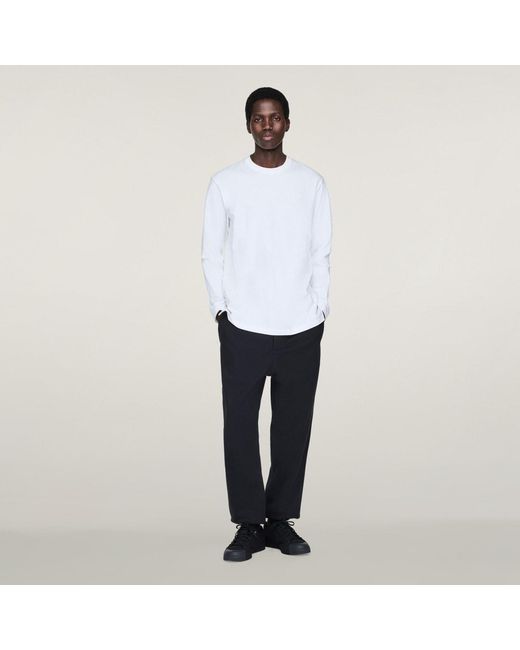 Adidas White Y-3 Graphic Long Sleeve Long-Sleeve Top